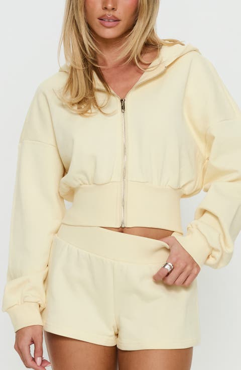 Daytime Crop Front Zip Hoodie