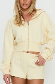 Princess Polly Daytime Crop Front Zip Hoodie