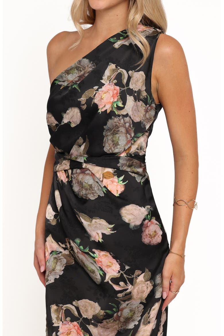 Nadia One-Shoulder Floral Gown, Alternate, color, BLURRED FLORAL