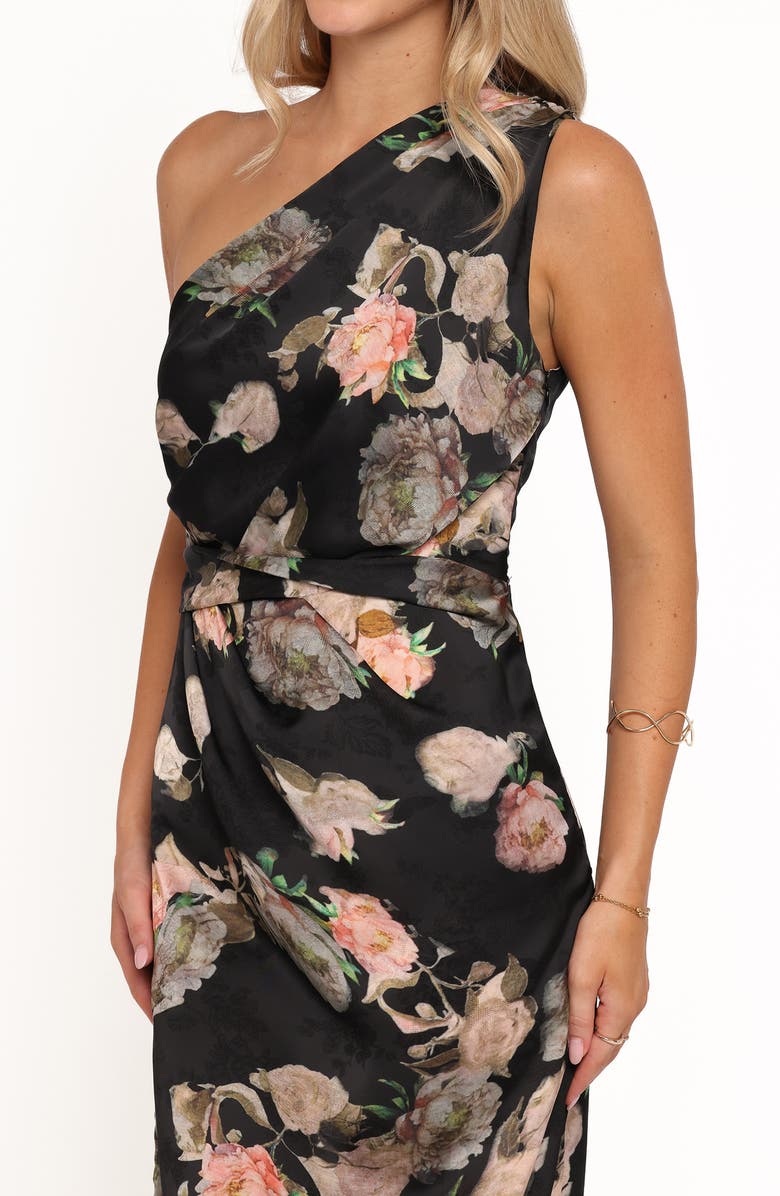Petal & Pup Nadia One-Shoulder Floral Gown, Alternate, color, Blurred Floral