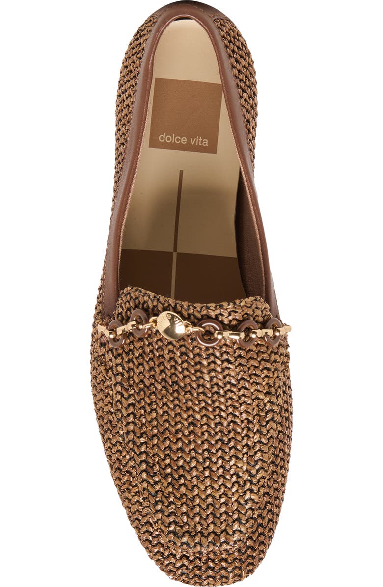 Dolce Vita Kiala Embellished Raffia Loafer, Alternate, color, Chocolate Raffia