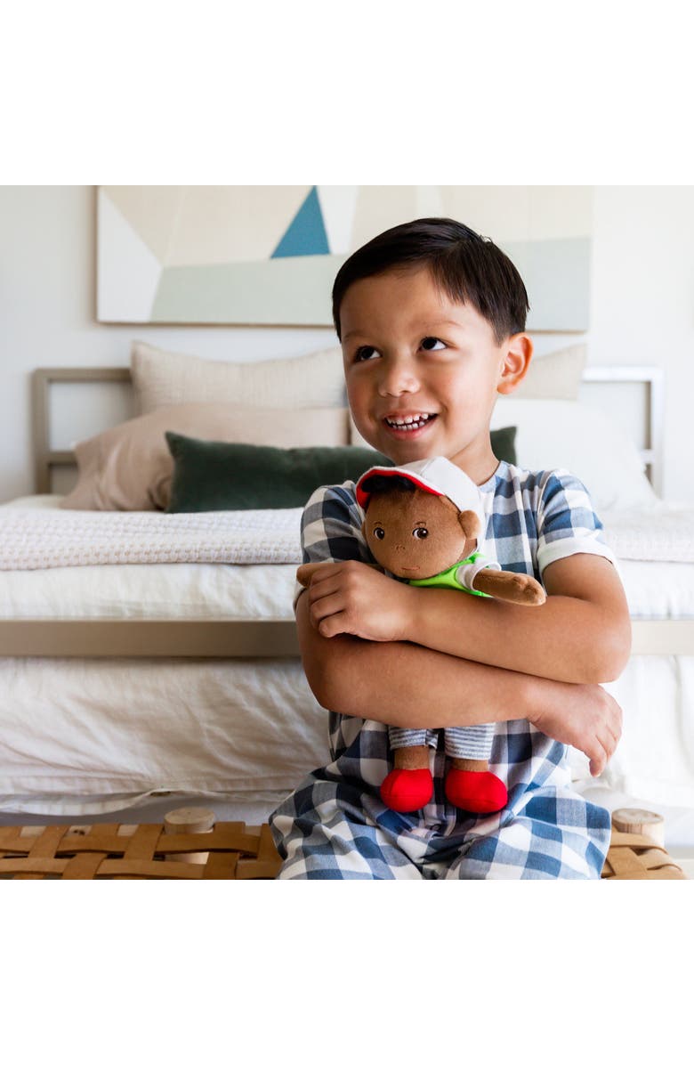 HABA Soft Doll Mason - 11.5" Plush Baby Boy Toy with Black Hair for Ages 6 Months and Up, First Doll Gift for Kids, Machine Washable, Alternate, color, Multi