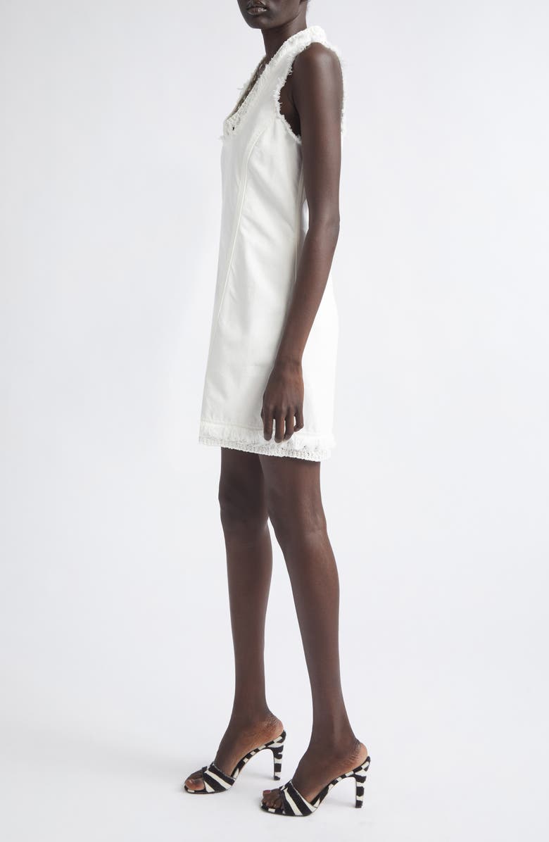 FERRAGAMO Fringed Denim Minidress, Alternate, color, Mascarpone