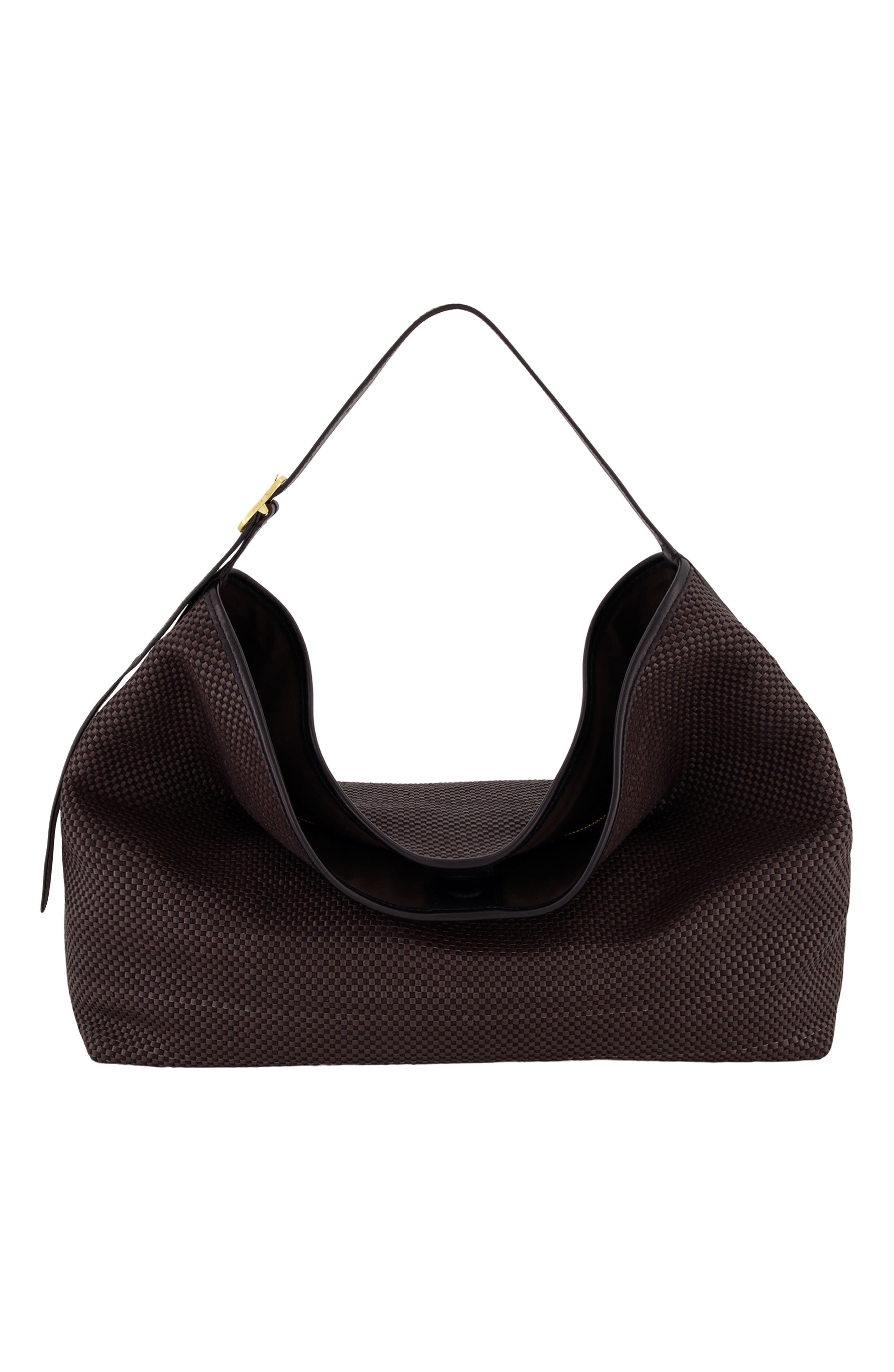 Medium Vivian Woven Leather Hobo Bag, Alternate, color, CACAO