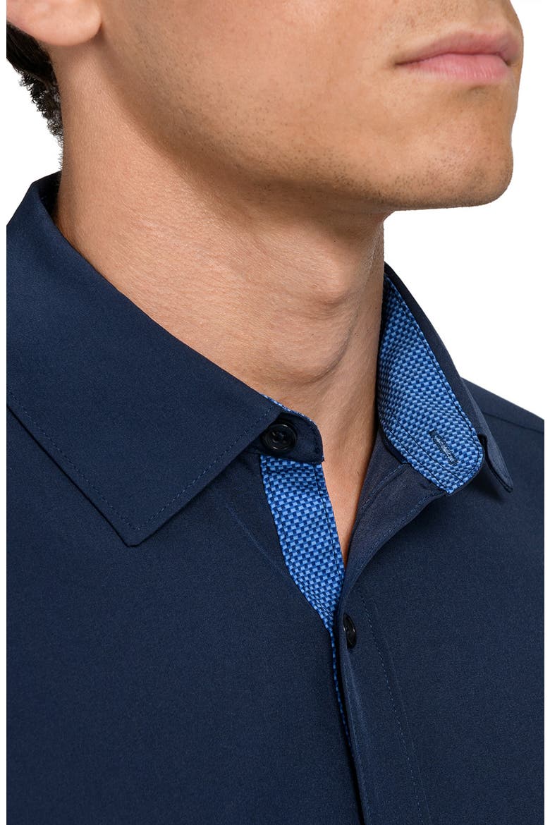 Solid Woven Long Sleeve Basic, Alternate, color, NAVY