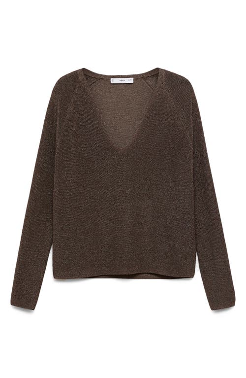 Mango Metallic Sweater In Brown