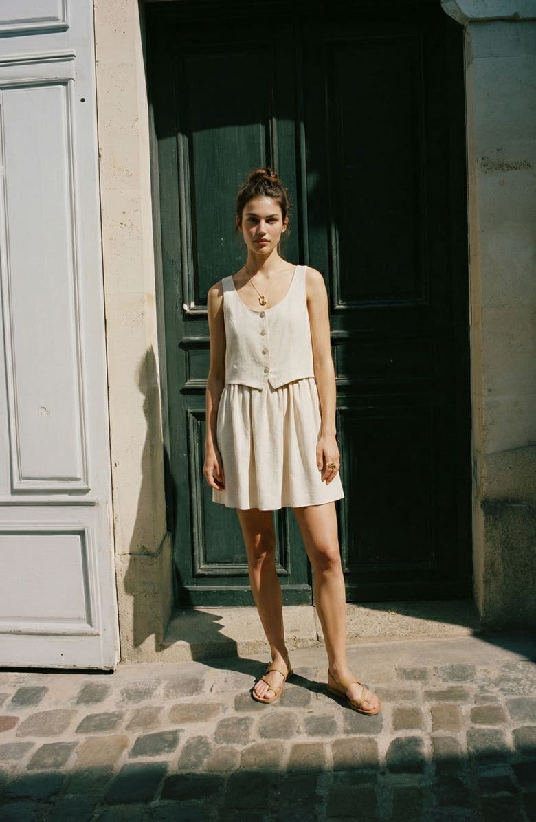 VERO MODA Sisse Sleeveless Dress, Alternate, color, Oatmeal Detail Melange