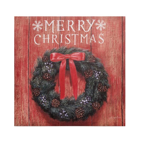 Christmas Wreath Wall Art 15.75 x 0.98 x 15.75 Inches.
