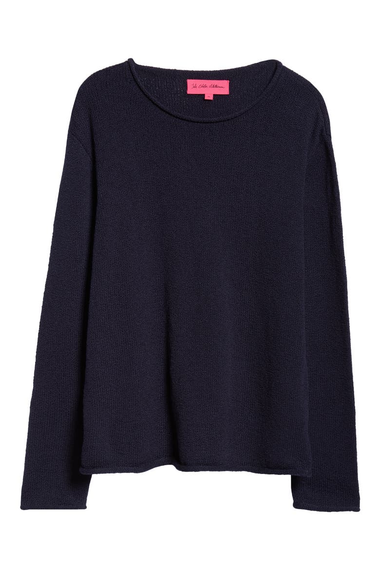 Gender Inclusive Roll Neck Cotton Sweater, Alternate, color, NAVY