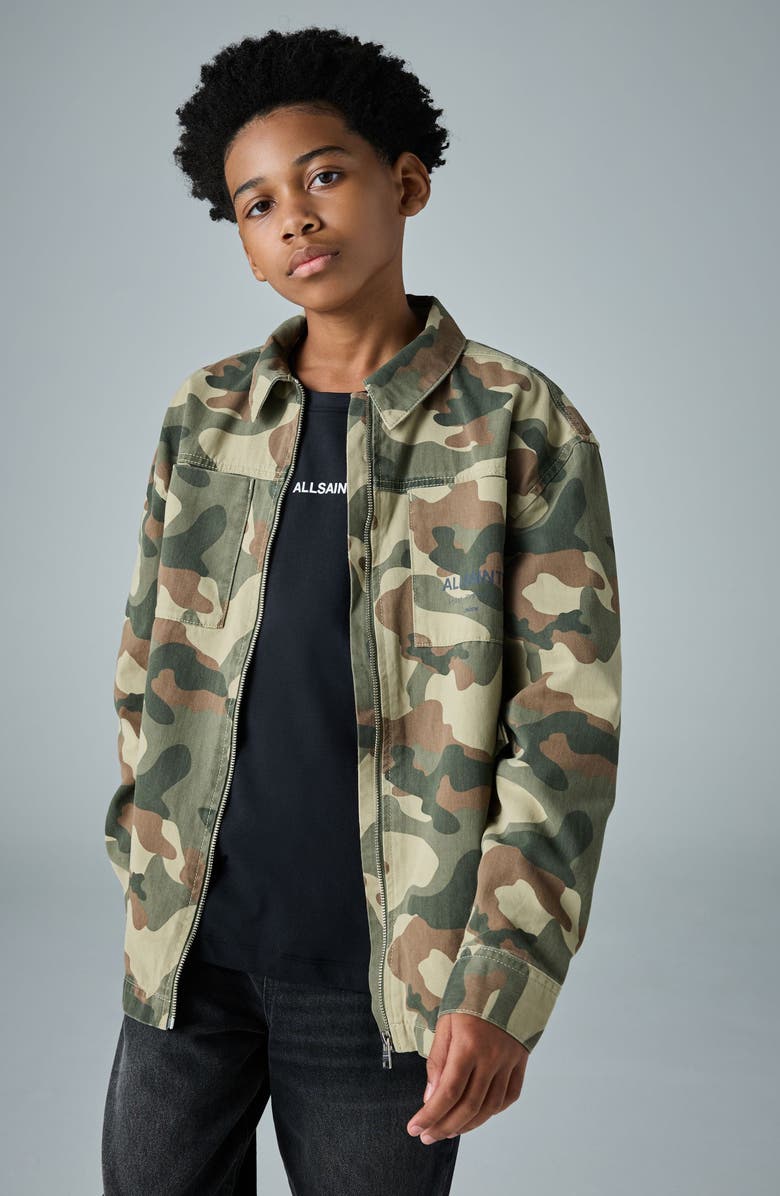 smALLSAINTS by ALLSAINTS Kids
 Camo Shacket 
Graphic T-Shirt Set, Alternate, color, Green