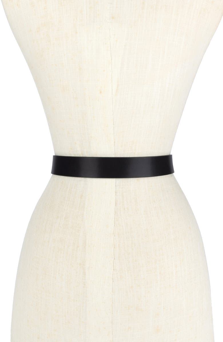 Kurt Geiger London Jewel Buckle Leather Belt, Alternate, color, Black