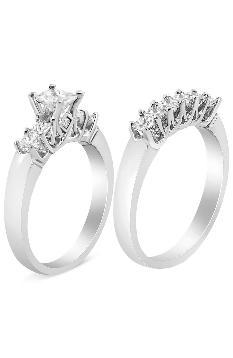 Haus of Brilliance 14K White Gold 1 1/2 Cttw Diamond Engagement Wedding Ring Set, Alternate, color, White