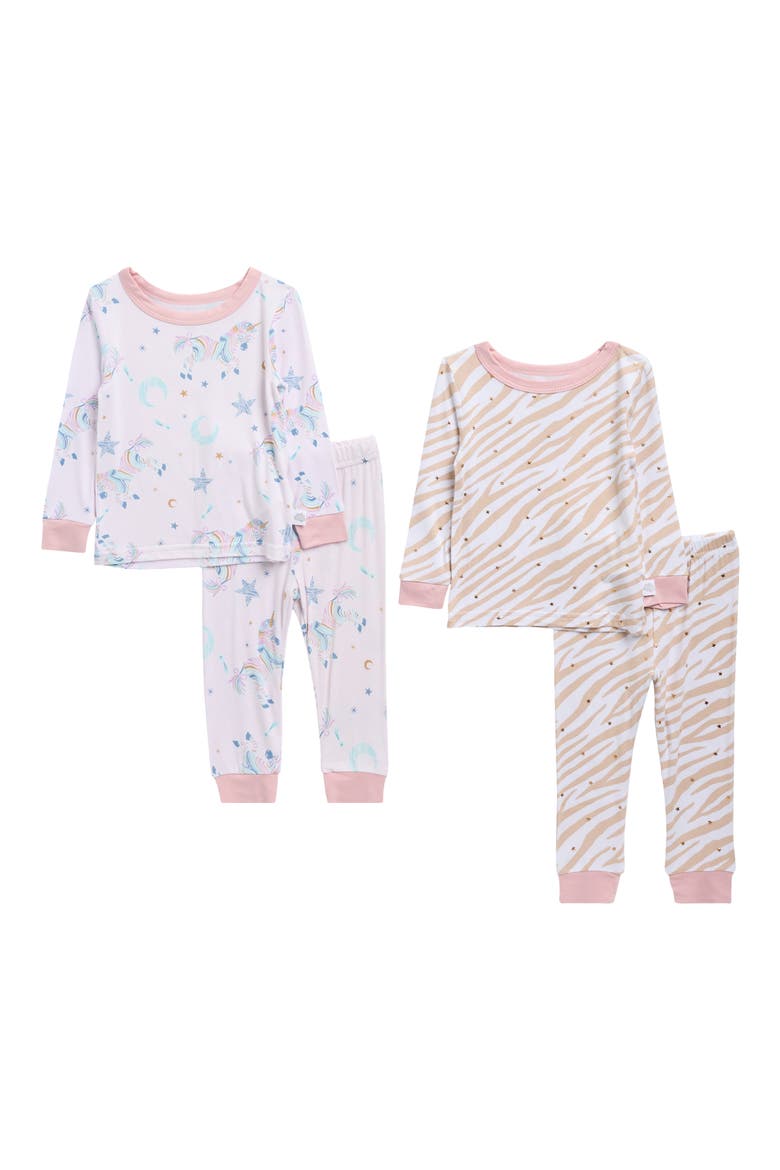 2-Pack Printed Stretch Viscose Pajamas Set, Main, color, PURPLE
