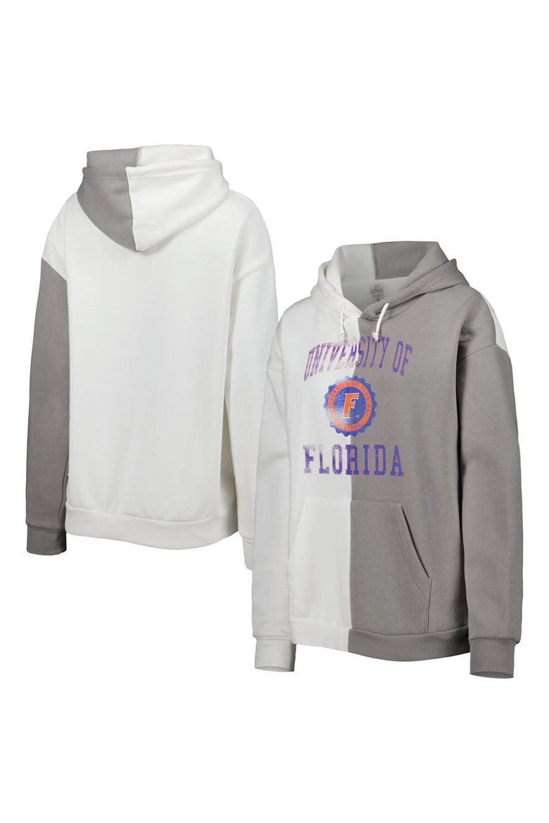 Women's Gameday Couture Gray/White Florida Gators Split Pullover Hoodie, Main, color, White