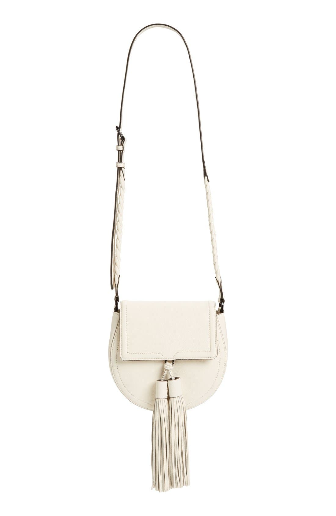 'Isobel' Saddle Bag, Alternate, color, ANTIQUE WHITE/ BLACK HRDWR