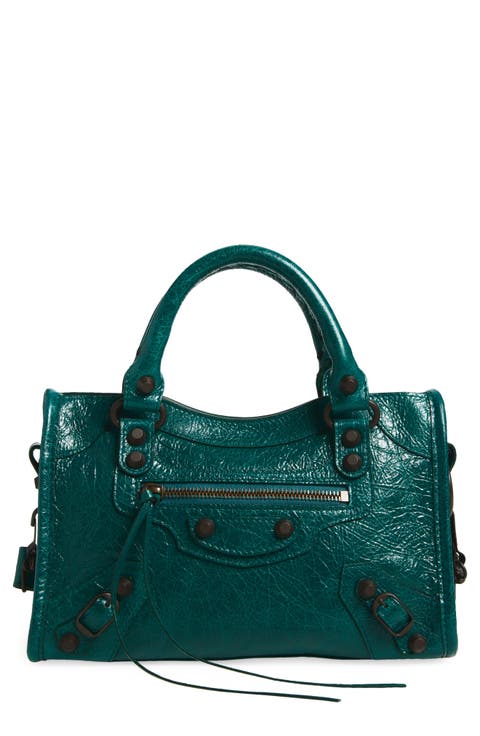 Mini Le City Crinkle Leather Top Handle Bag