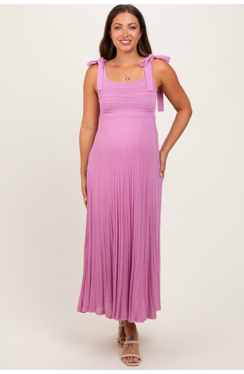 PinkBlush Textured Knit Shoulder Tie Midi Dress, Main, color, Mauve