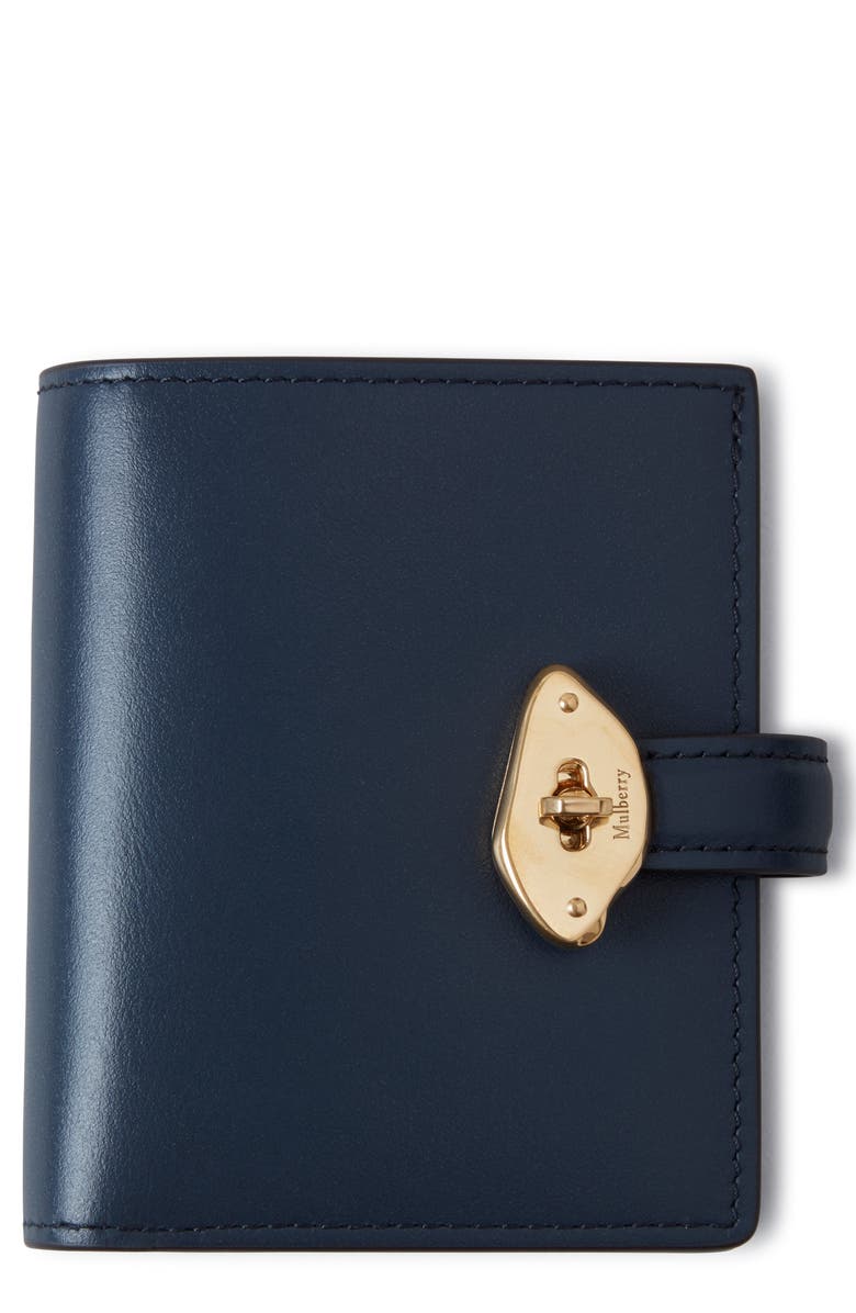 Mulberry Lana Compact High Gloss Leather Bifold Wallet, Main, color, Night Sky