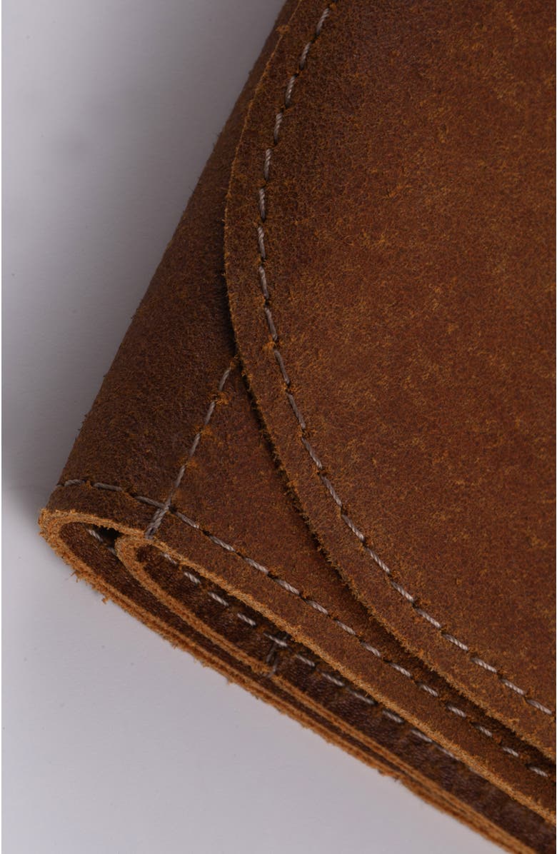 Messermeister Vintage Leather Amber 7 Pocket Knife Roll, Alternate, color, Leather