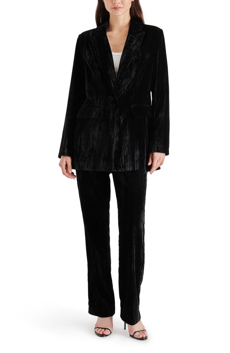 Steve Madden Mercer Crushed Velvet Straight Leg Pants, Alternate, color,