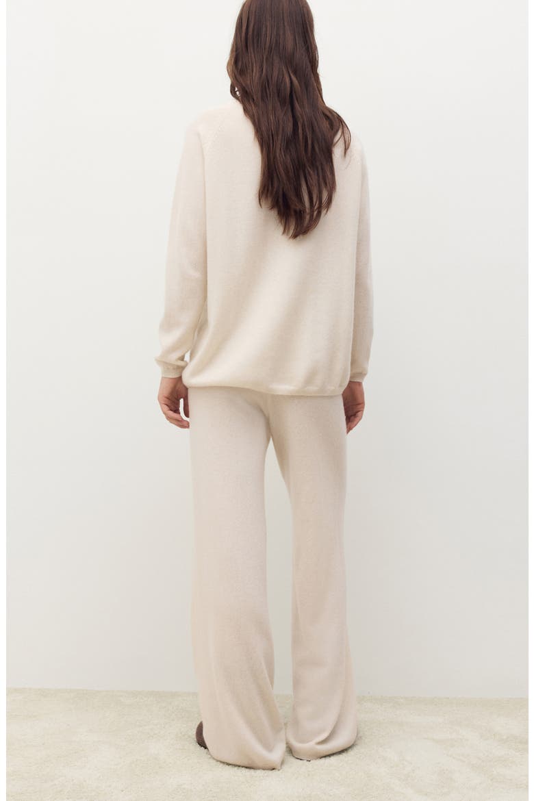 Cashmere Straight Leg Jogger Pants, Alternate, color, OFF WHITE