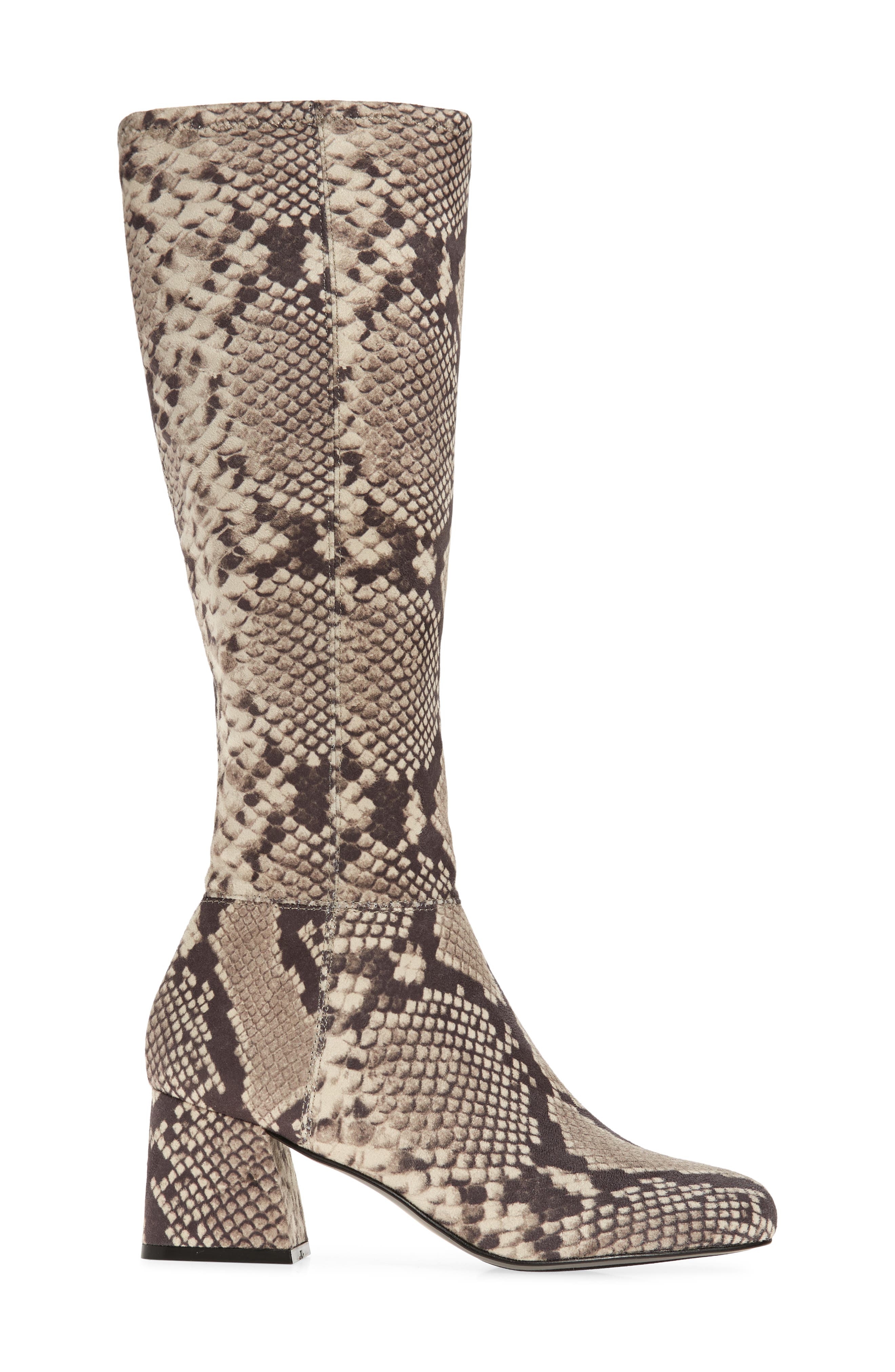 Dexie Block Heel Tall Boot, Alternate, color, NATURAL SNAKE PRINT