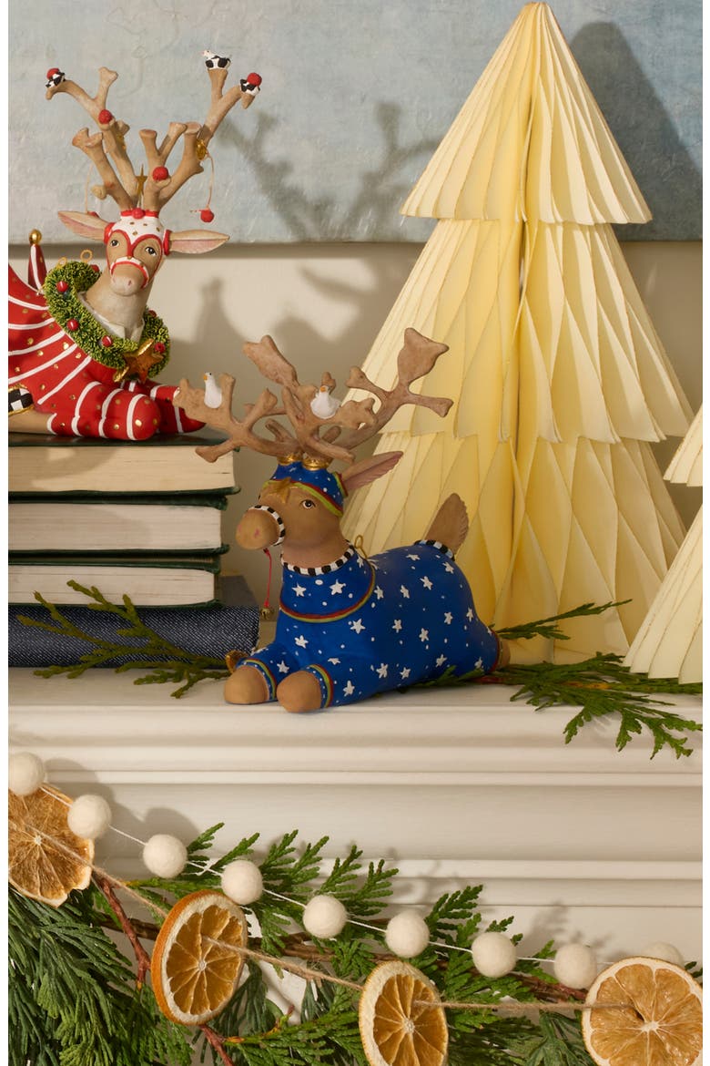 Patience Brewster Dash Away Reindeer Christmas Ornament, Alternate, color, BLUE