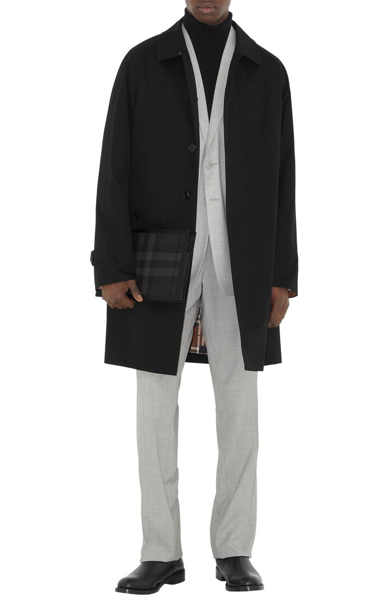 Burberry Check Zip Pouch, Alternate, color, Charcoal