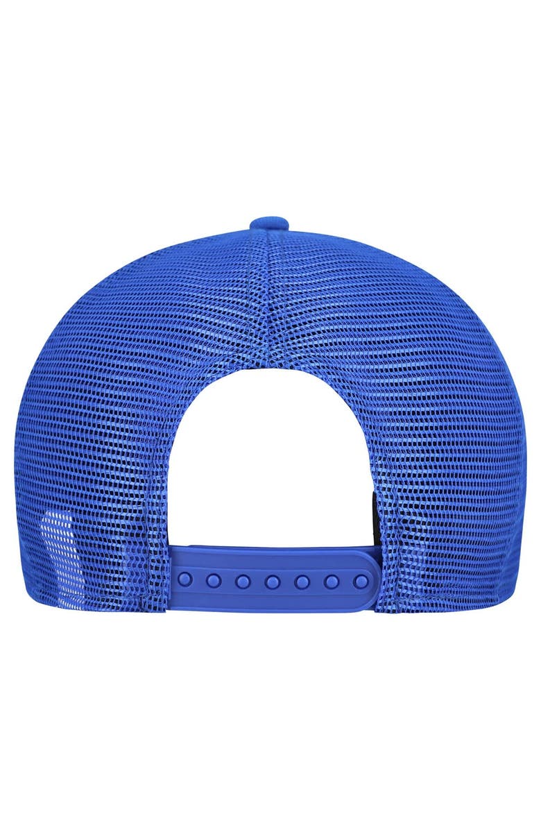 New Era Men's New Era  Gray/Royal Los Angeles Rams Cork Split Panel 9FIFTY Trucker Snapback Hat, Alternate, color, Gray