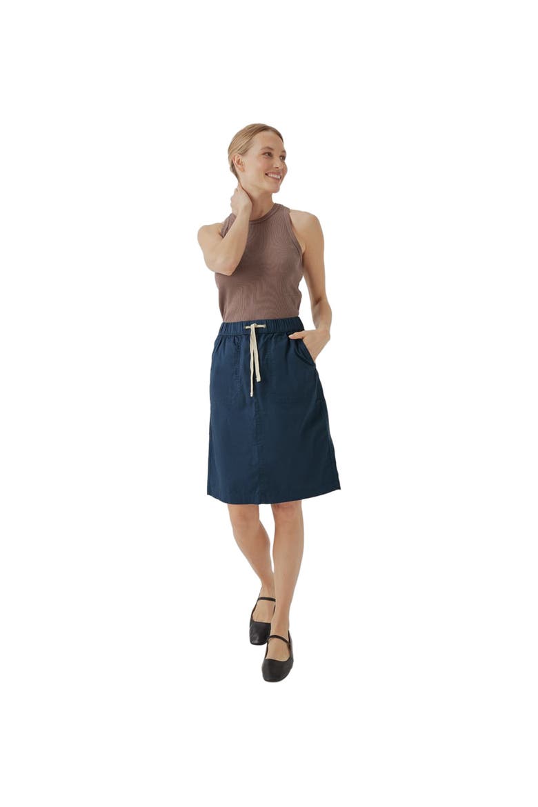 Organic Cotton Daily Twill Skirt, Main, color, French Navy