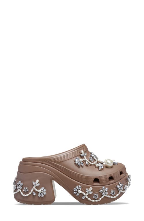 Crocs X Simone Rocha Siren Clog With Crystal & Faux Pearl Jibbitz™ In Latte