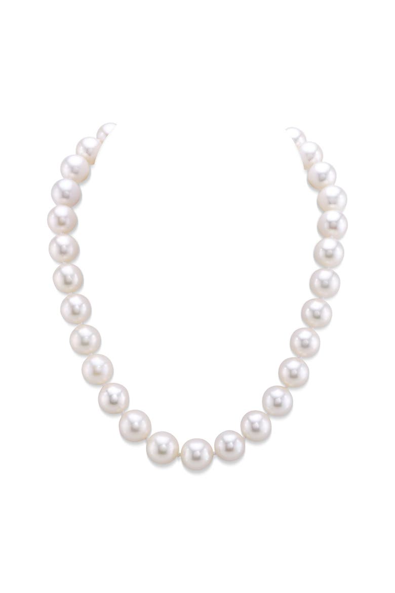 11.5-12.5mm White Freshwater Pearl Necklace - Premier AAAA Quality, Main, color, Yellow Gold Clasp