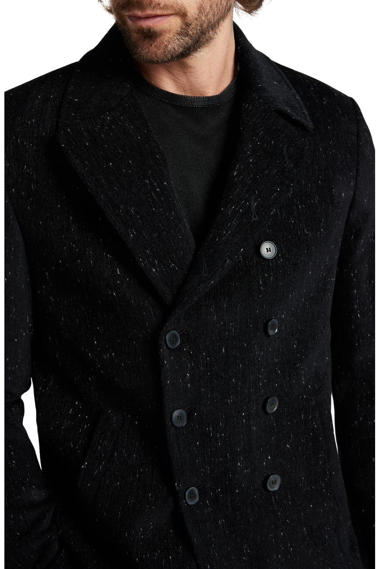 Hart Double Breasted Peacoat, Alternate, color, BLACK