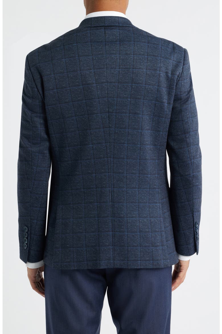 Navy Shadow Check Slub Cotton Blend Sport Coat, Alternate, color, BLUE
