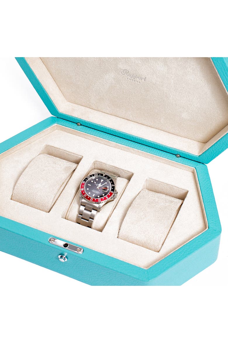 PORTOBELLO THREE WATCH BOX, Alternate, color, Turquoise