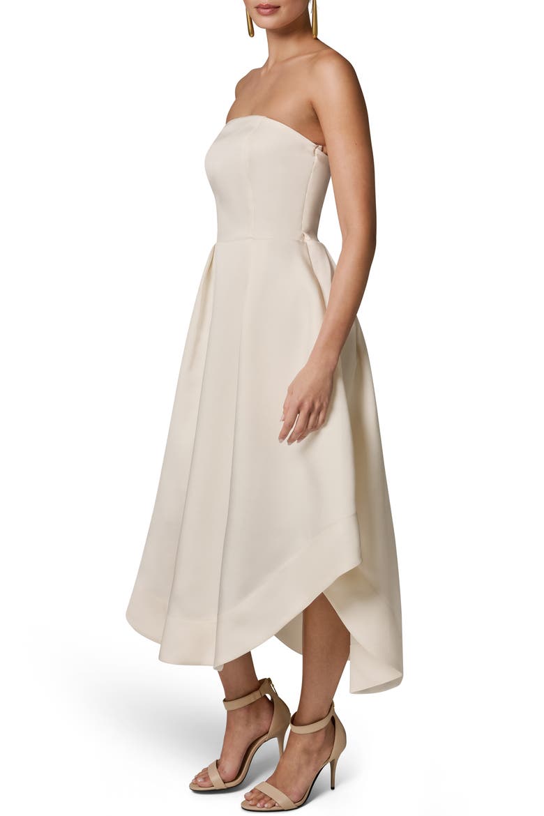 Strapless Satin Gown, Alternate, color, CREAM