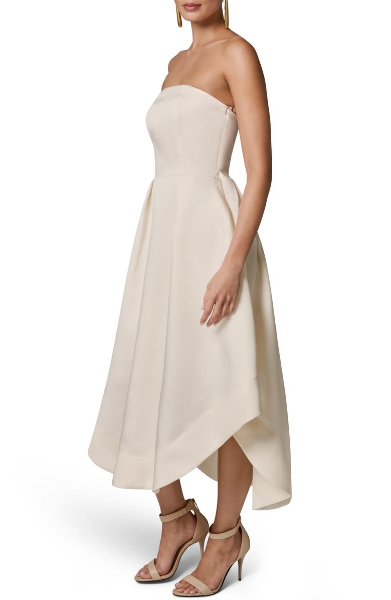 Donna Karan New York Strapless Satin Gown, Alternate, color, Cream