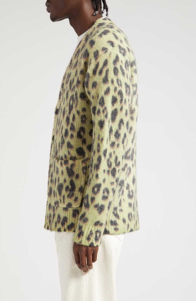 Dries Van Noten Mounia Leopard Spot Alpaca & Merino Wool Blend Cardigan, Alternate, color,