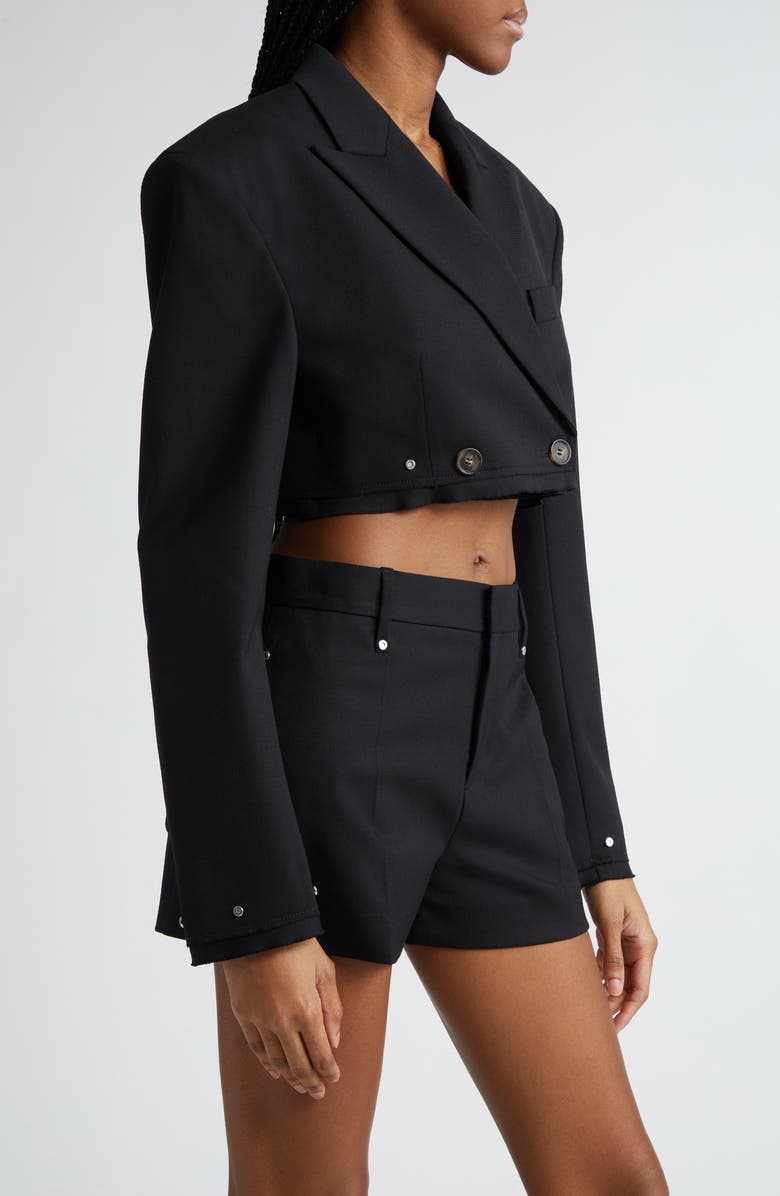 Dion Lee Oversize Double Breasted Stretch Wool Crop Blazer, Alternate, color, 