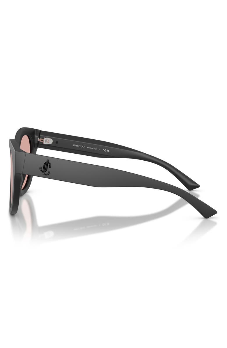 Jimmy Choo 51mm Gradient Round Sunglasses, Alternate, color, Black / Violet Flash Silver
