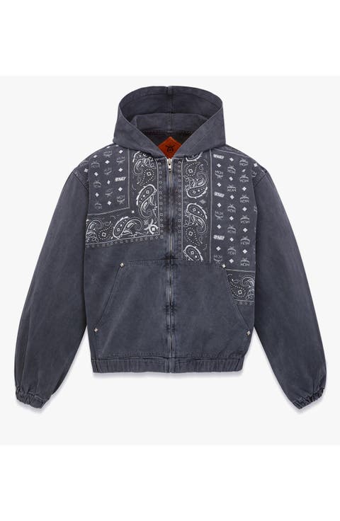 x KASINA Bandana Monogram Zip Hoodie in Oxford Cotton