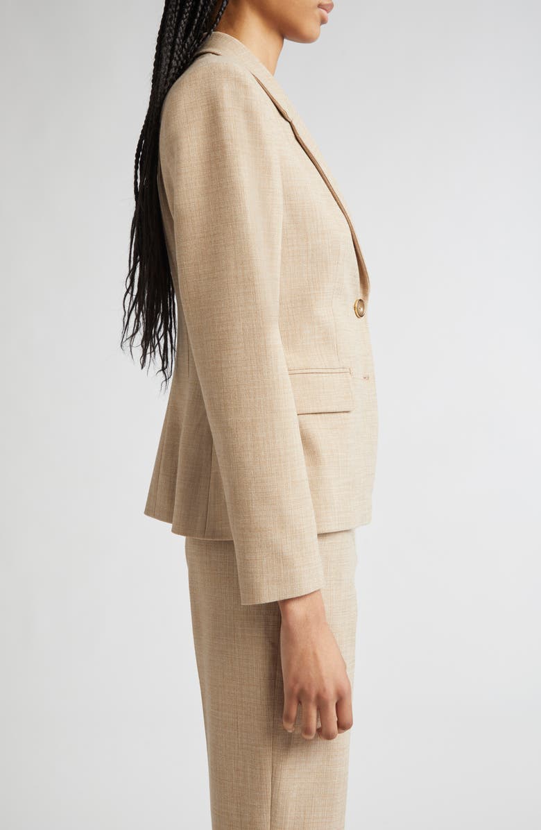 ST. JOHN Heathered Stretch Suiting Blazer, Alternate, color, Acorn/ Haze Gray Multi