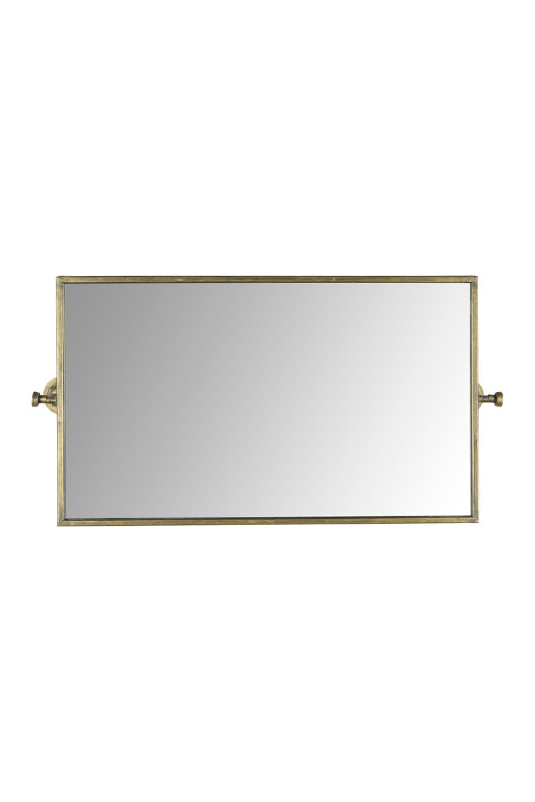 Antique Metal Framed Rectangle Wall Mirror, Gold, Main, color, Gold