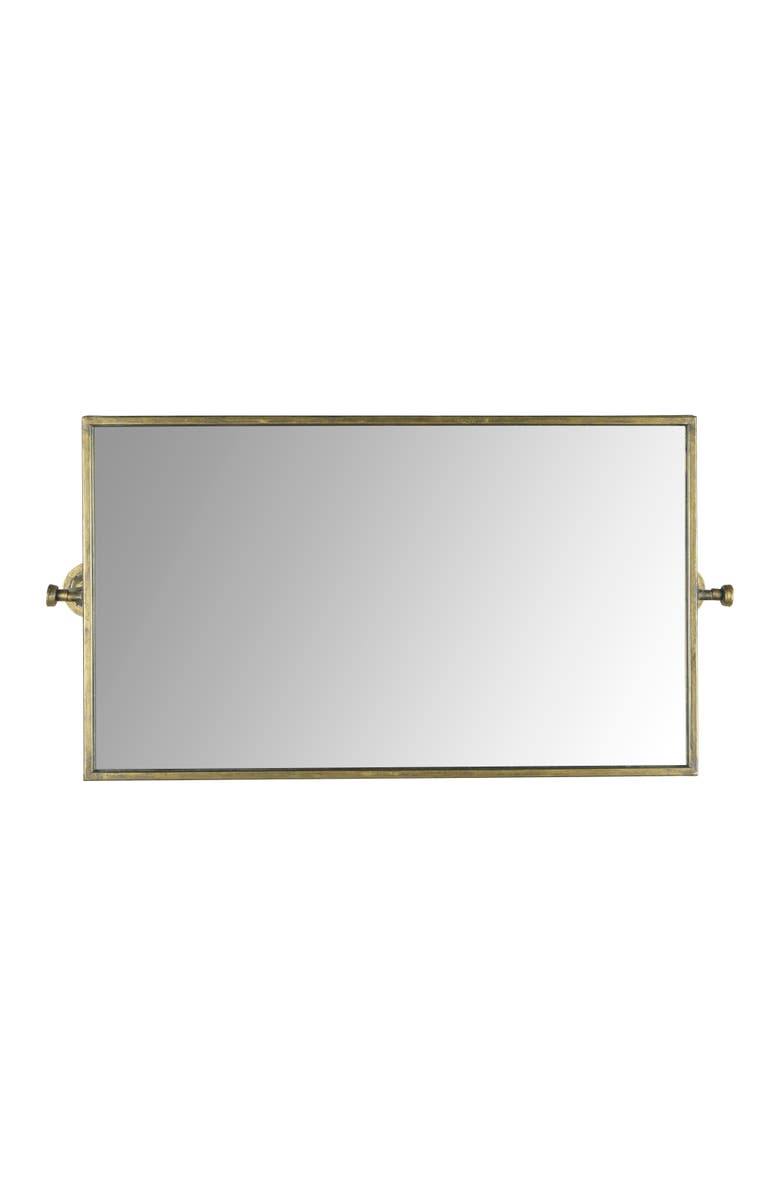 Storied Home Antique Metal Framed Rectangle Wall Mirror, Gold, Main, color, 