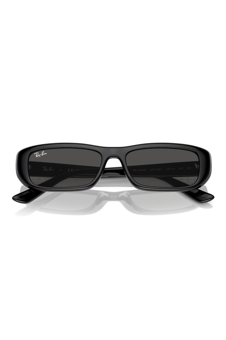 55mm Pillow Sunglasses, Main, color, DARK GREY