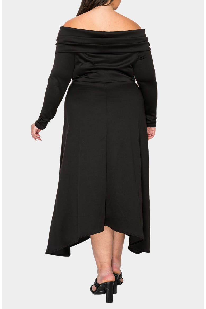 Lyra Off the Shoulder Long Sleeve Maxi Dress, Alternate, color, BLACK