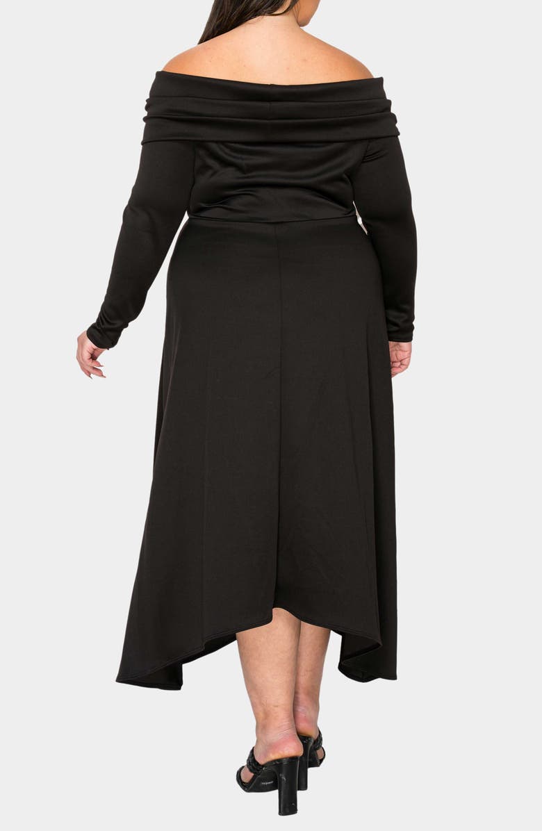 L I V D Lyra Off the Shoulder Long Sleeve Maxi Dress, Alternate, color, Black