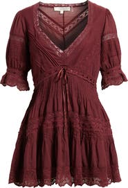 LoveShackFancy Lilias Lace Cotton Minidress