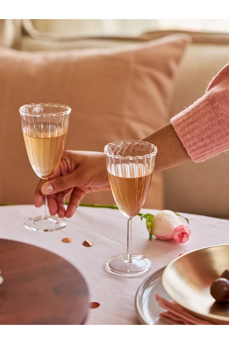 Kira Stemware Champagne Flutes - Set of 2, Alternate, color, Clear