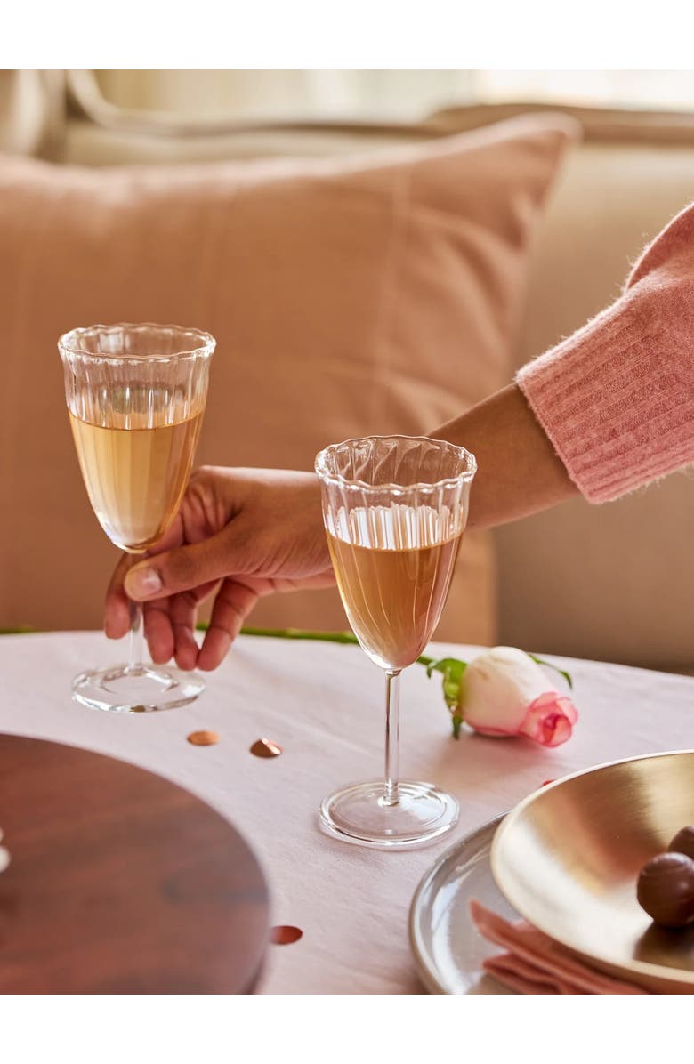 Fleck Kira Stemware Champagne Flutes - Set of 2, Alternate, color, Clear